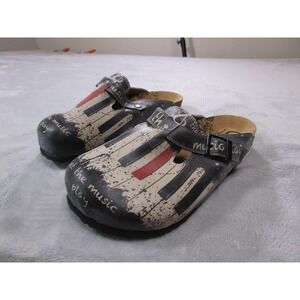 Calceo Shoes Mens Size 9 EU 42 Black White‎ Piano Clogs Mules Comfort CAL311